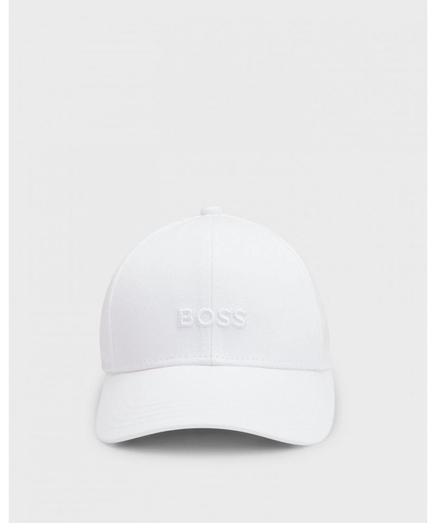 Hugo Boss Zed Mens Cotton-Twill Six-Panel Cap with Embroidered Logo NOS - White - One Size